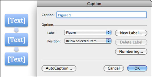 make a figure table with chapters in word for mac
